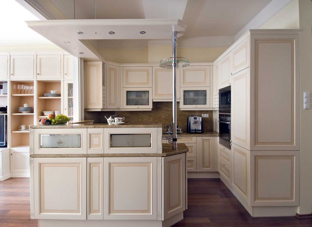 G alakú konyha - fehér vintage konyha - Cliff konyhabútor 1